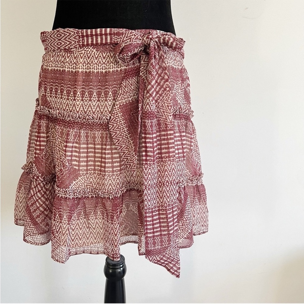 Rebecca Minkoff Cheryl Mixed Print Ruffled Tiered Mini Skirt